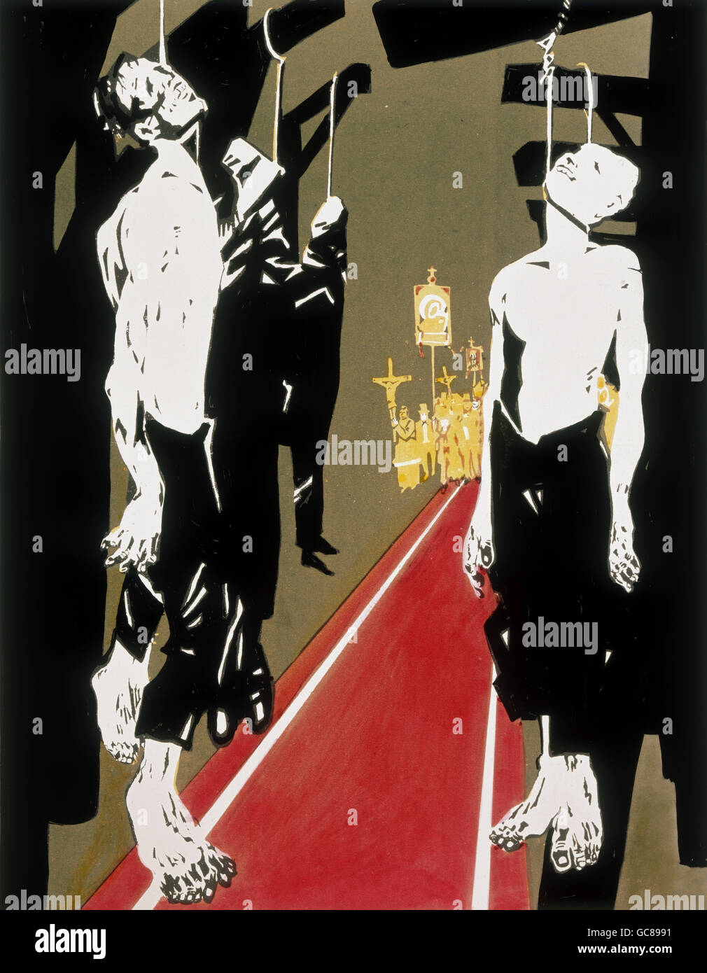 Geographie / Reisen, Russland, Politik, Propaganda, Plakat, 'in `cultural` Europe', von Dmitri Stachiewitsch Orlow genannt Moor (1883 - 1946), Sowjetunion, um 1928, Privatsammlung, Zusatzrechte-Clearences-nicht vorhanden Stockfoto